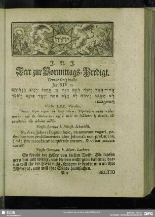 [Erklärung der Vormittags-Predigt, Jer. XIV. 10]