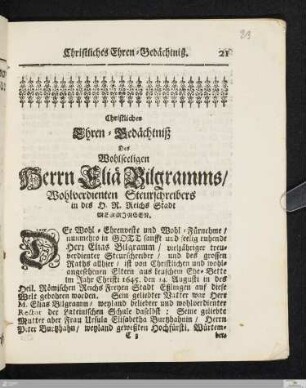 Christliches Ehren-Gedächtniß