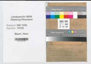 Entnazifizierung Hans Baum, geb. 12.12.1909 (Sekretaer)