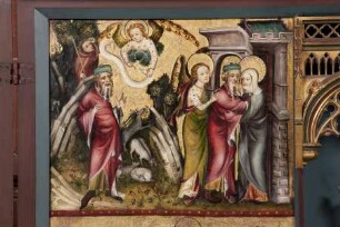 Schottener Altar — Szenen aus dem Leben Mariens — Verkündigung an Joachim und Begegnung an der Goldenen Pforte