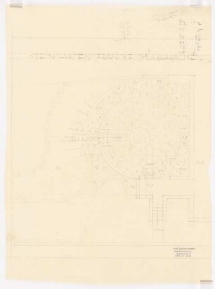 Garten Herbert Franke, Mühlhausen: Pflanzplan Steingarten 1:50