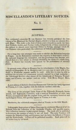 Miscellaneous Literary Notices