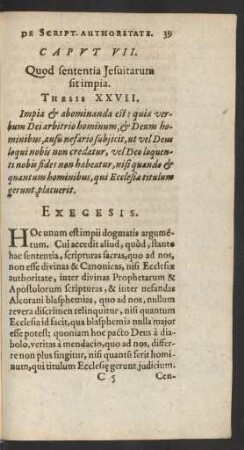 Caput VII. Quod sententia Jesuitarum sit impia.