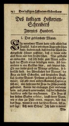 Des lustigen Historien-Schreibers Zweytes Hundert.