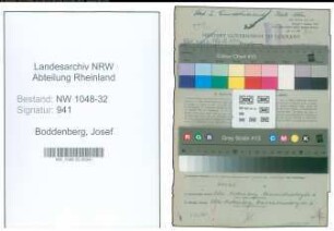 Entnazifizierung Josef Boddenberg , geb. 14.02.1905 (Stadtangestellter)