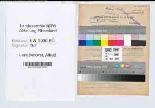 Entnazifizierung Alfred Langenhorst, geb. 24.10.1892 (Apotheker)