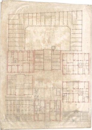 Reiffenstuel, Michael; München; Wohnhaus und Hintergebäude Kustermann - Grundrisse, Ansichten