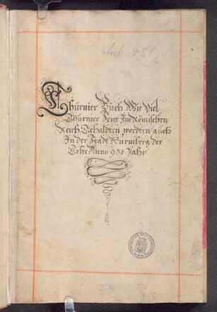 Turnierbuch – Nürnberg, STN, Amb. 451. 2°