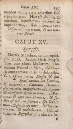 Caput XV. Synopsis. Moyses & Hebraei canunt epinicion DEO.