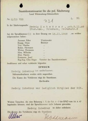 Schwörer, Hedwig