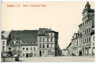 Oederan. Markt und Chemnitzer Straße