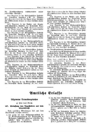 Entlassung von Angestellten aus dem Staatsdienst : [Allgemeine Verwaltungssachen] ; [Für das Reich] ; [Amtliche Erlasse] ; [Amtlicher Teil]