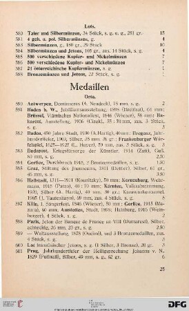 Medaillen (Nr. 590-725)