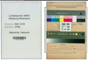 Entnazifizierung Heinrich Heinrichs , geb. 29.12.1887 (Gastwirt)