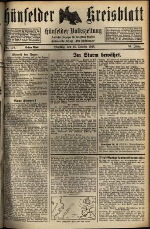 Erste Ausgabe vom Dienstag, den 16. Oktober 1928.