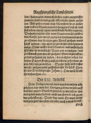 Der XXI. Artickel