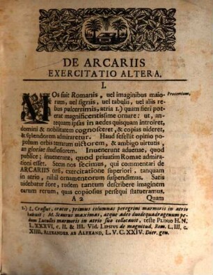 De arcariis exercitatio altera