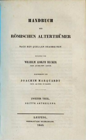 Handbuch der römischen Alterthümer. 2,3