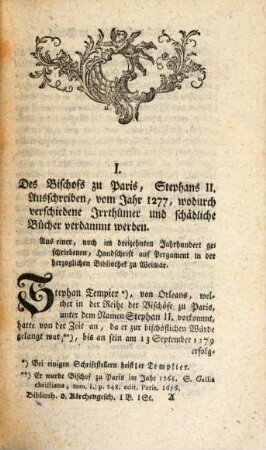 Bibliothek der Kirchengeschichte. 1. 1781