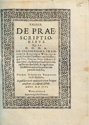 Theses de praescriptionibus