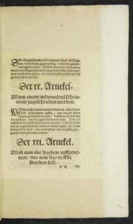 Der xxi. Artickel. - Der xxx. Artickel.