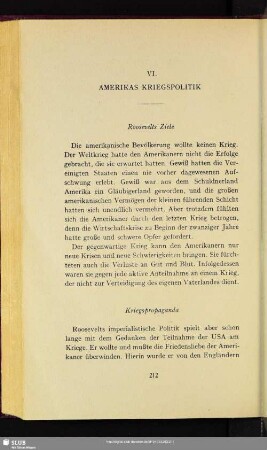 VI. Amerikas Kriegspolitik