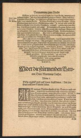 Wider die stürmenden Bawren/ Doct. Martinus Luther.