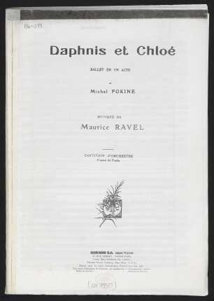 Daphnis et Chloé : Maurice Ravel ; [Ballett:] Michel Fokine