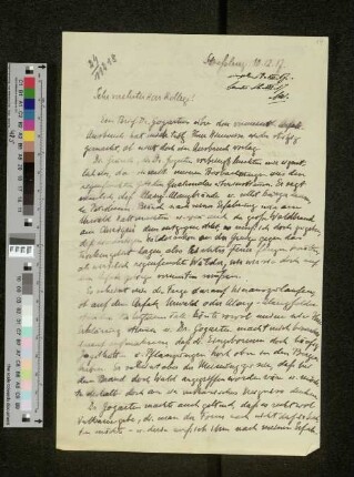 Brief an Arthur Wichmann