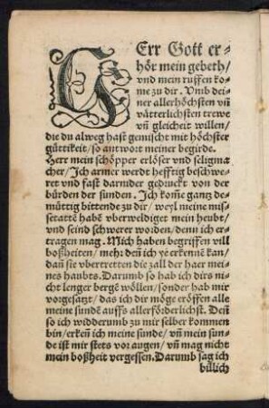 Herr Gott erhör mein gebeth ...