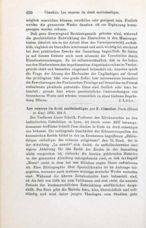 430-431 [Rezension] Cimétier, Francisque, Les sources du droit ecclésiastique