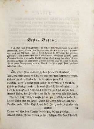 Homer's Werke, 1. Ilias