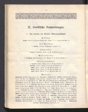 II. Statistiche Nachweisungen