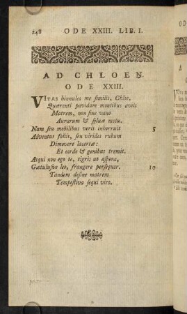 248-251, Ad Chloen. Ode XXIII.; Remarques Sur L'Ode XXIII.; Notes Sur L'Ode XXIII.