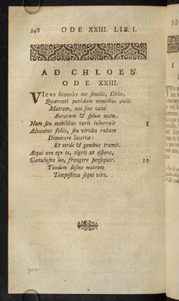 248-251, Ad Chloen. Ode XXIII.; Remarques Sur L'Ode XXIII.; Notes Sur L'Ode XXIII.