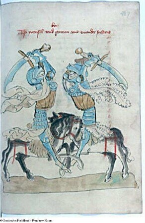 Parcivals Kampf mit Gawan, Blatt 467r