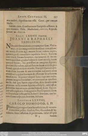 Epistola LXXVIII. Carolo Homodeo, S. D.