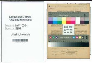 Entnazifizierung Heinrich Urhahn , geb. 26.08.1892 (Techniker)