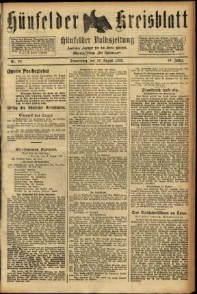 Ausgabe vom Donnerstag, den 16. August 1923.