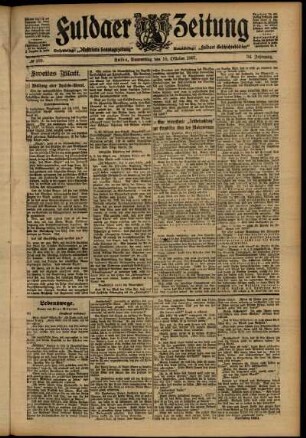 Zweite Ausgabe vom Donnerstag, den 10. Oktober 1907.