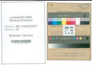 Entnazifizierung Hermann Stratmann , geb. 16.07.1911 (Schmied)