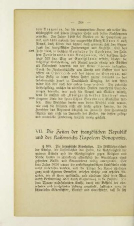 VII. Die Zeiten der französischen Republik und des Kaiserreichs Napoleon Bonapartes