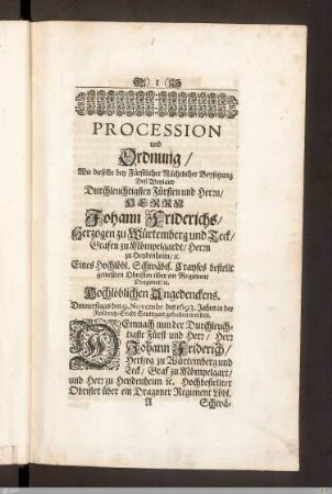 Procession und Ordnung