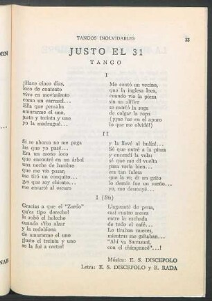 Justo el 31 : Tango