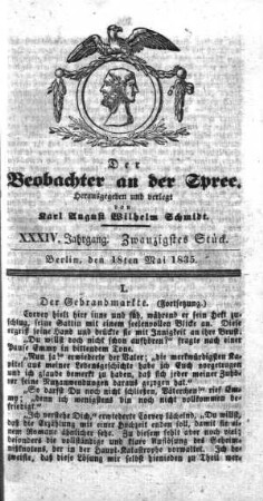 20. Stueck, 18. Mai 1835