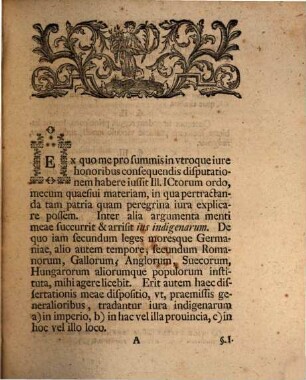 Dissertatio Inauguralis Iuridica De Iuribus Indigenarum Germaniae