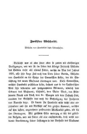 Zwölfter Abschnitt. Wilhelm von Humboldts letzte Lebensjahre