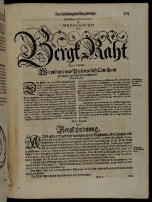 Das Eilffte Concilium Ist Metallicum Oder Bergk Raht.