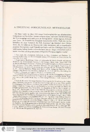 A. Einleitung - Forschungslage - Methodologie
