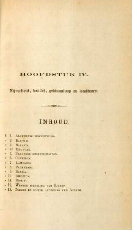 Hoofdstuk IV. Nijverheid, handel, geldsomloop en landbouw